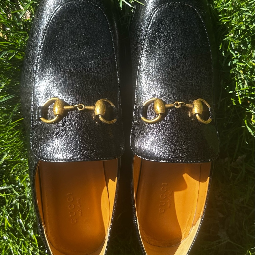 Gucci Jordaan Horsebit Loafers Black Leather EU 38 / US 7.5–8 WOMENS